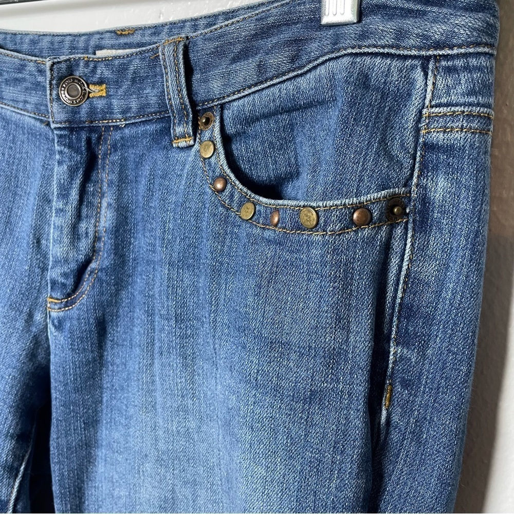 Michael Kors Classic Boot Cut Blue Jeans with Stud Trim Size 8 Stretch
